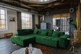 KAWOLA Sofa NEVADA Ecksofa Velvet smaragd
