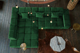 KAWOLA Sofa NEVADA Ecksofa Velvet smaragd