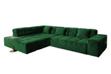 KAWOLA Sofa NEVADA Ecksofa Velvet smaragd