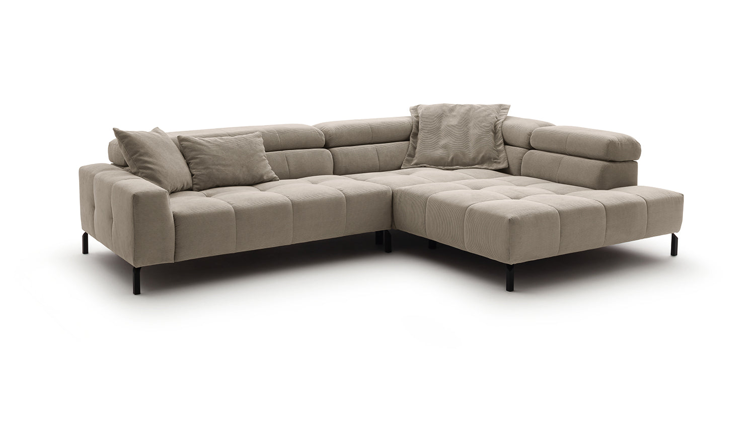 KAWOLA Sofa OHIO Ecksofa Feincord beige