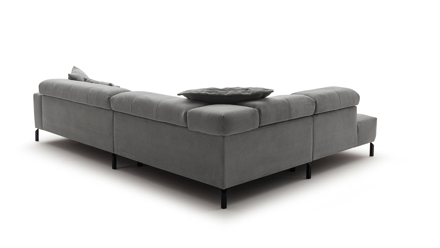 KAWOLA Sofa OHIO Ecksofa Feincord grau