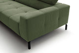 KAWOLA Sofa OHIO Ecksofa Feincord olivgrün