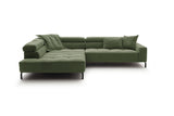 KAWOLA Sofa OHIO Ecksofa Feincord olivgrün