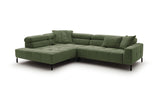 KAWOLA Sofa OHIO Ecksofa Feincord olivgrün