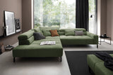 KAWOLA Sofa OHIO Ecksofa Feincord olivgrün