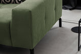 KAWOLA Sofa OHIO Ecksofa Feincord olivgrün