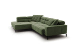 KAWOLA Sofa OHIO Ecksofa Feincord olivgrün