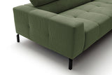 KAWOLA Sofa OHIO Ecksofa Feincord olivgrün