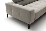 KAWOLA Sofa OHIO Ecksofa Feincord silber