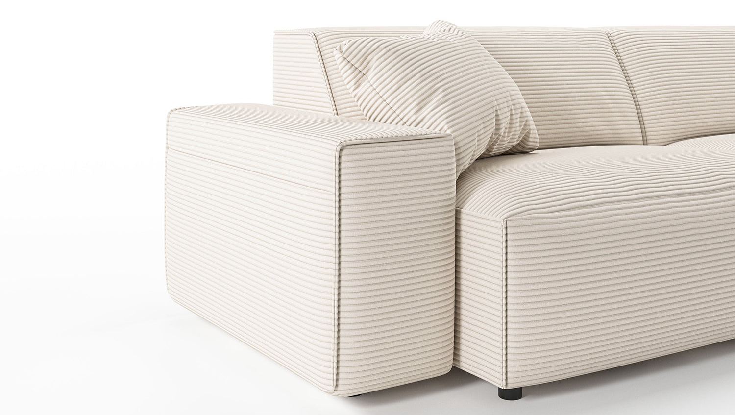 KAWOLA Sofa RANI 3-Sitzer Cord cremeweiß