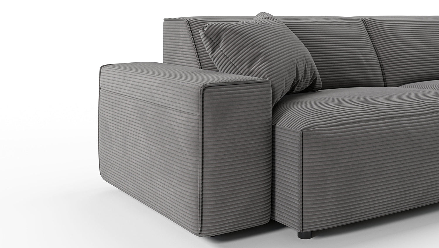 KAWOLA Sofa RANI 3-Sitzer Cord grau