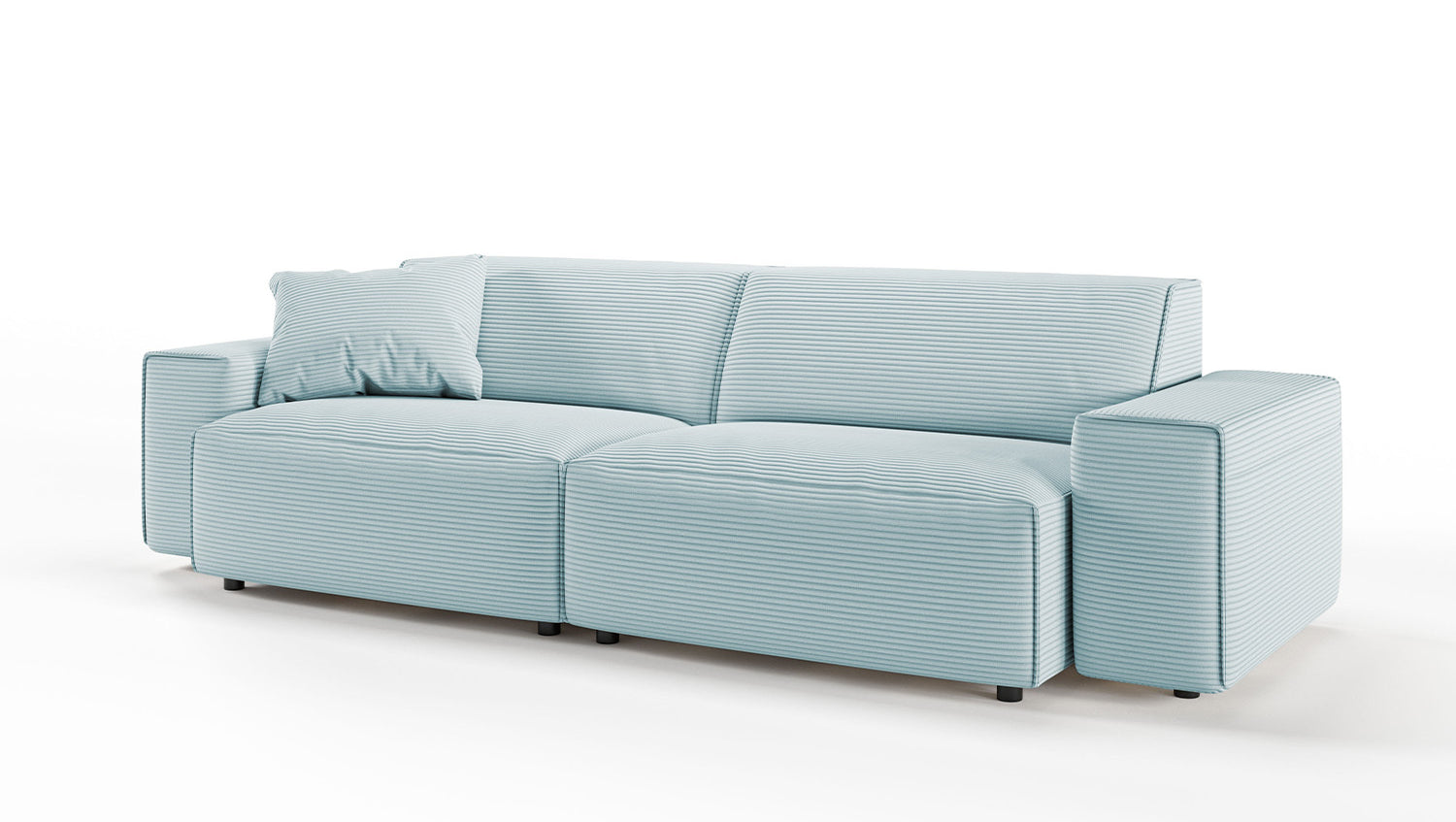 KAWOLA Sofa RANI 3-Sitzer Cord hellblau