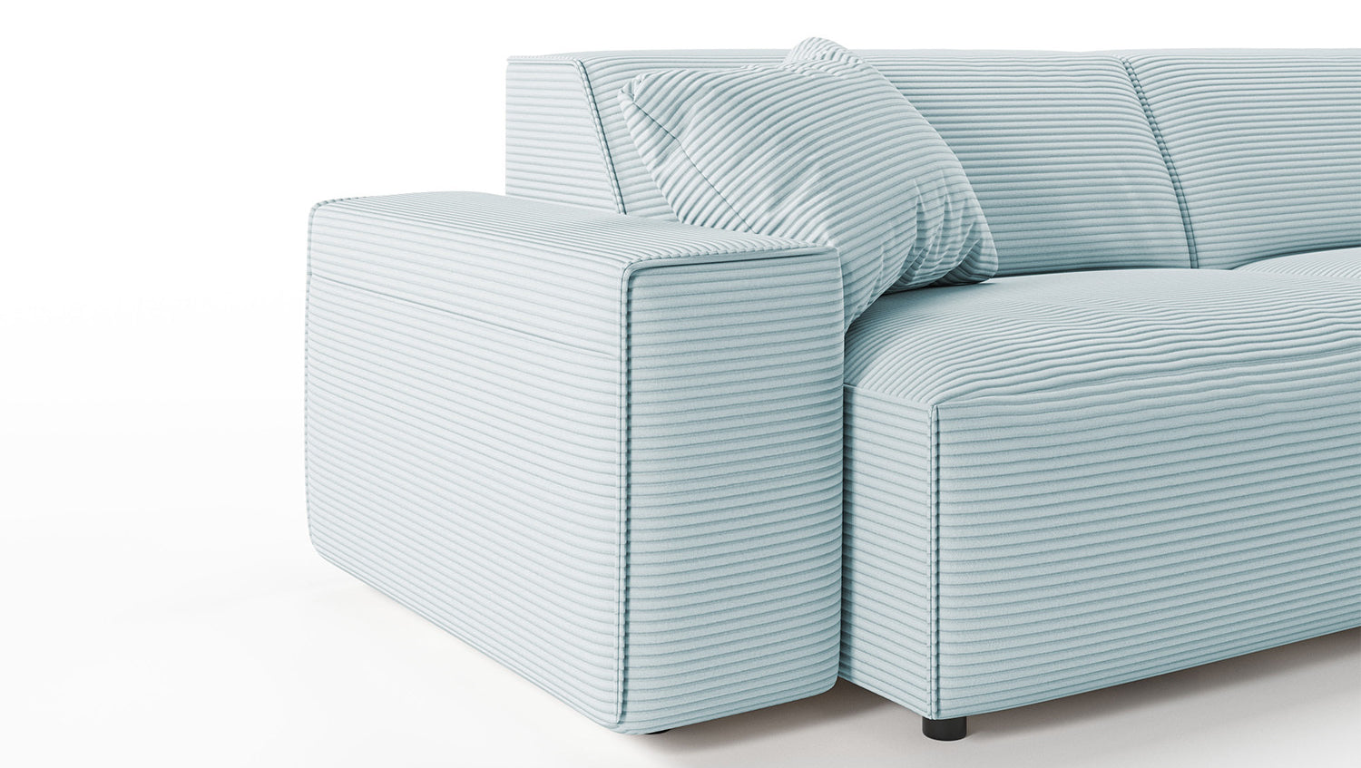 KAWOLA Sofa RANI 3-Sitzer Cord hellblau