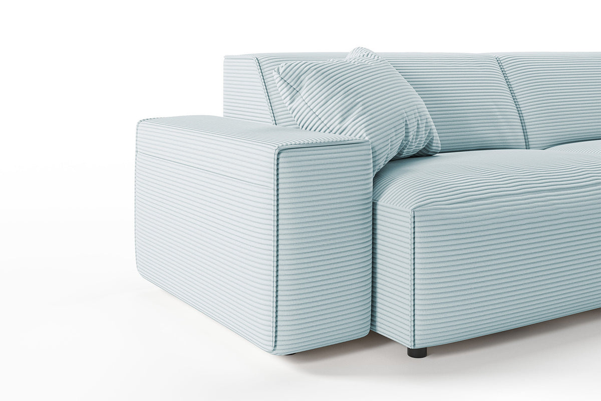 KAWOLA Sofa RANI 3-Sitzer Cord hellblau
