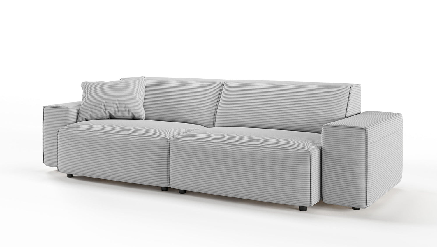 KAWOLA Sofa RANI 3-Sitzer Cord hellgrau