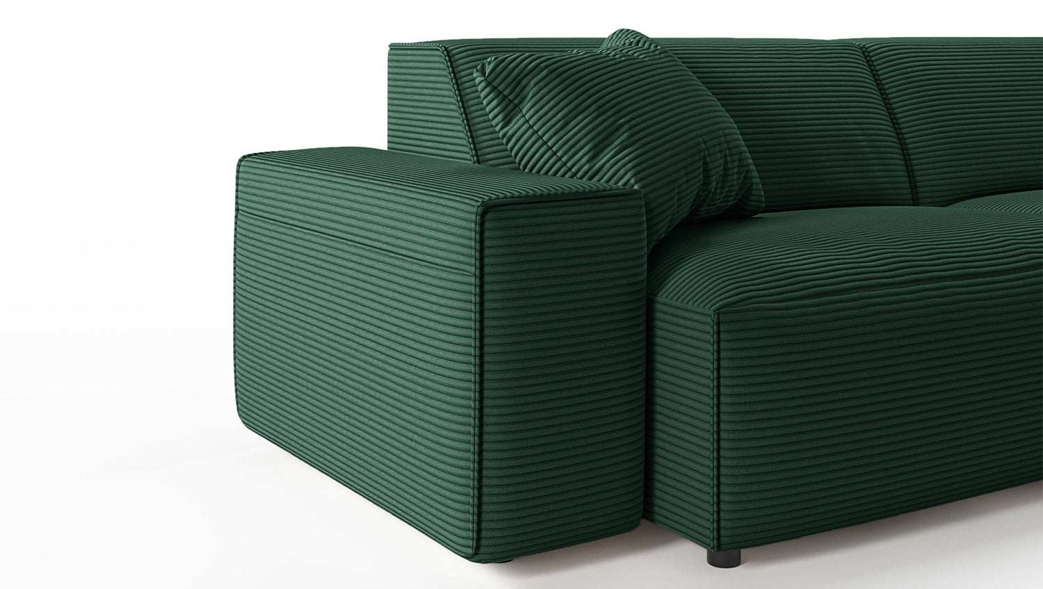 KAWOLA Sofa RANI 3-Sitzer Cord smaragd