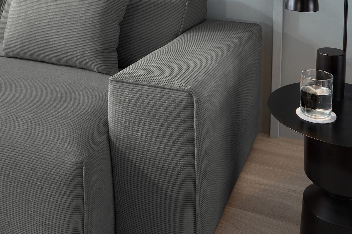 KAWOLA Sofa RANI 3-Sitzer Feincord anthrazit