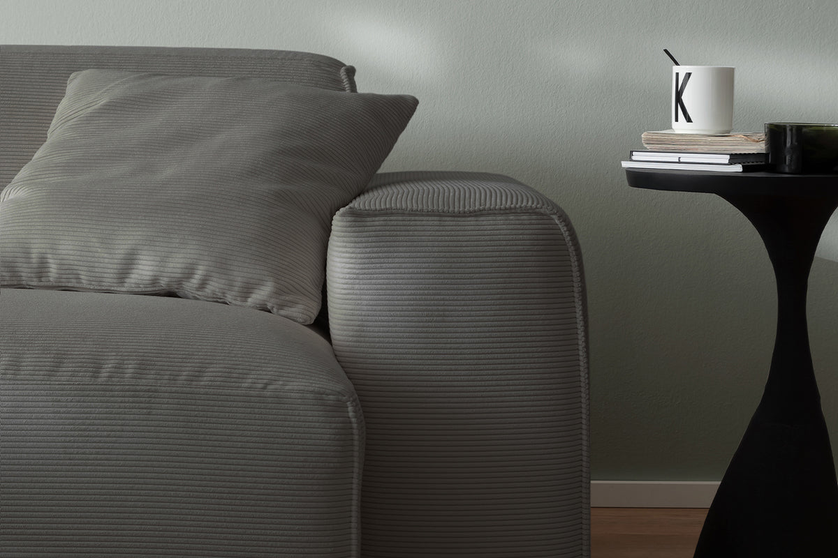 KAWOLA Sofa RANI 3-Sitzer Feincord anthrazit