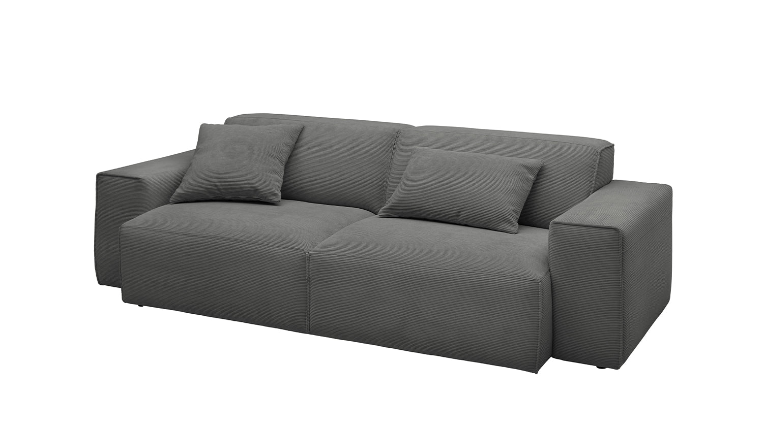 KAWOLA Sofa RANI 3-Sitzer Feincord anthrazit