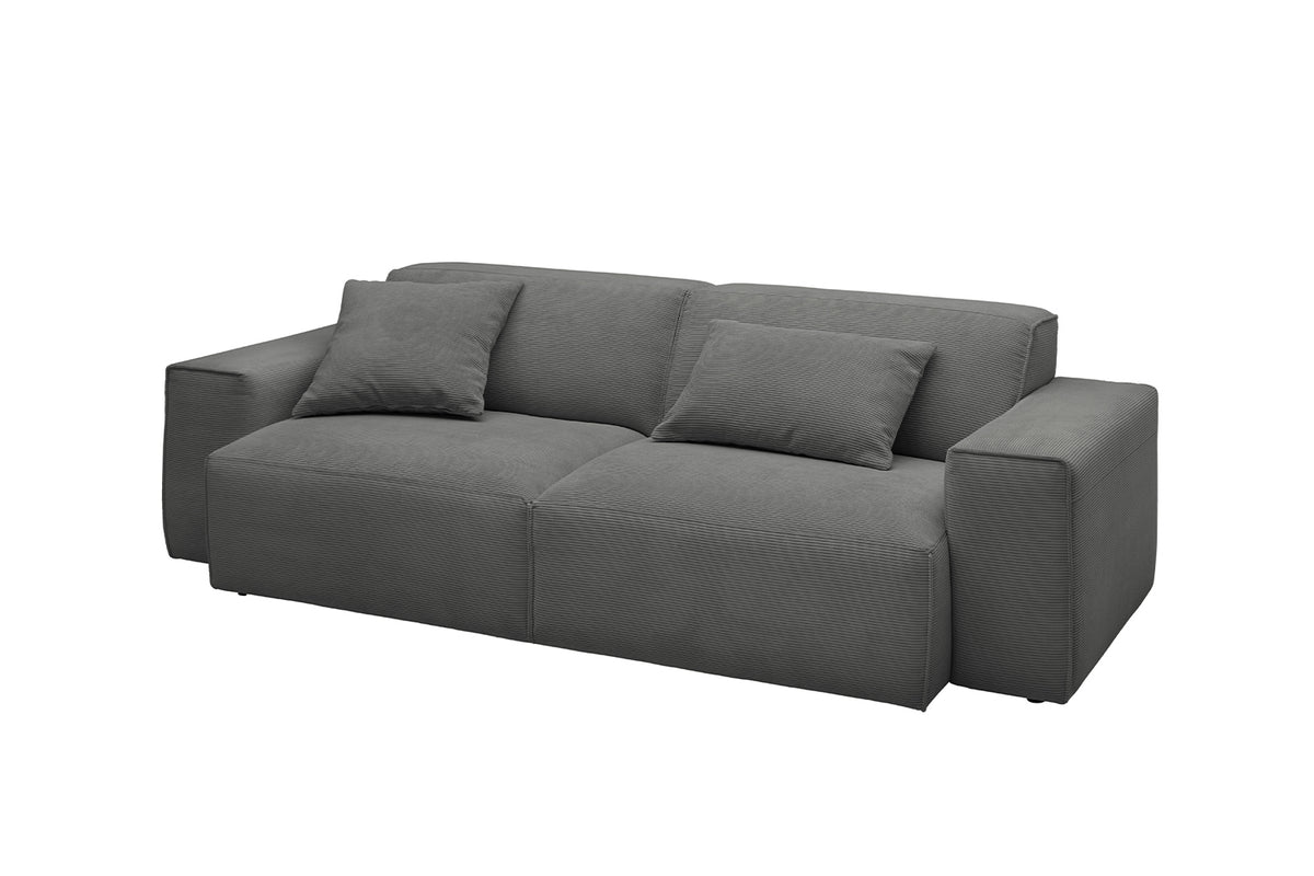 KAWOLA Sofa RANI 3-Sitzer Feincord anthrazit