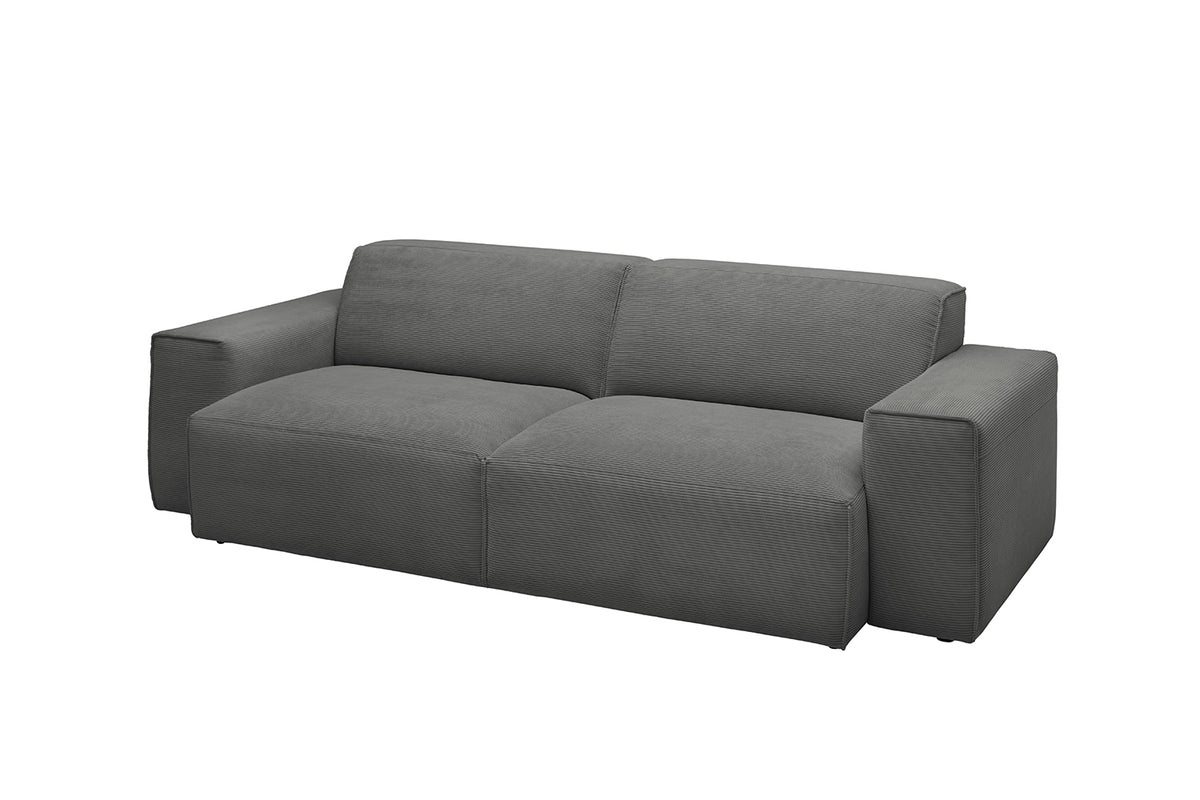 KAWOLA Sofa RANI 3-Sitzer Feincord anthrazit