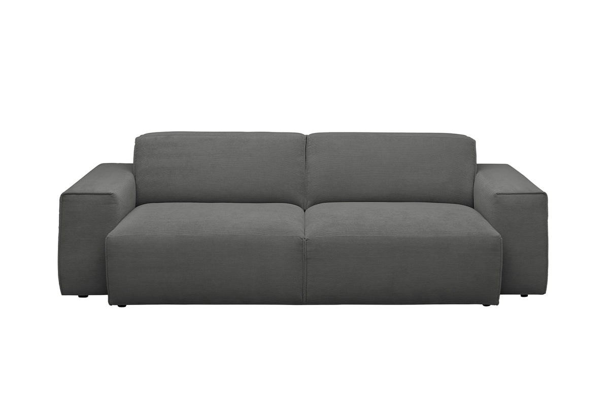KAWOLA Sofa RANI 3-Sitzer Feincord anthrazit