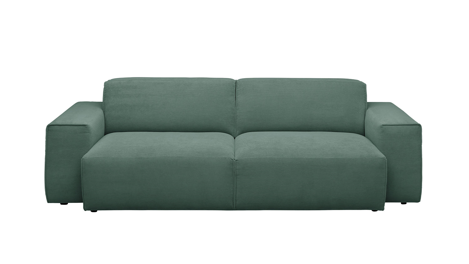 KAWOLA Sofa RANI 3-Sitzer Feincord grün