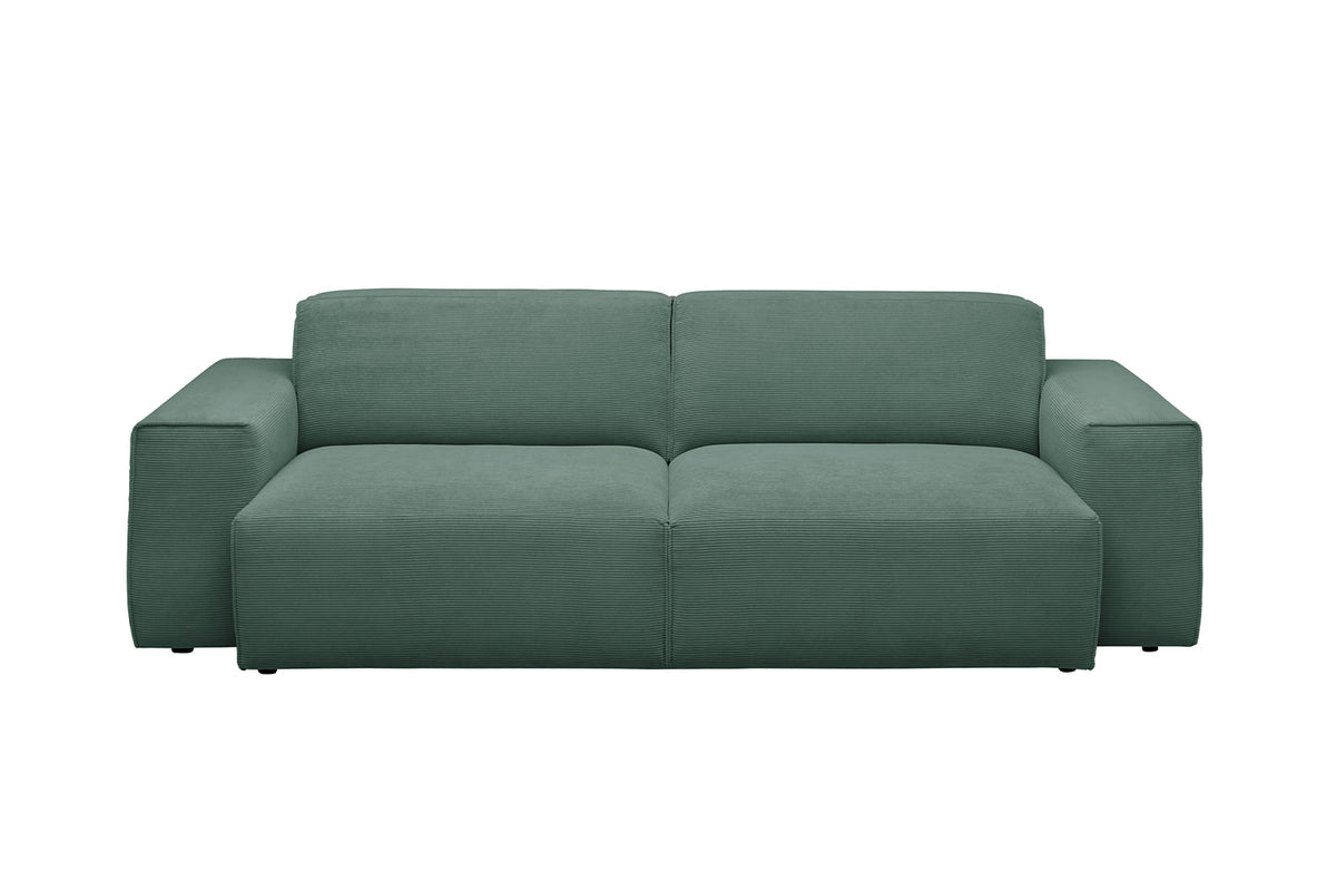 KAWOLA Sofa RANI 3-Sitzer Feincord grün