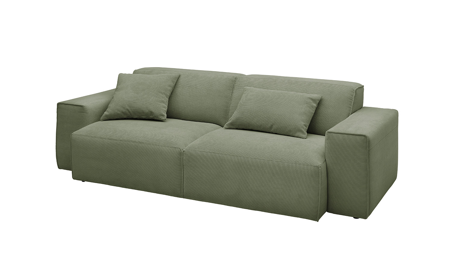 KAWOLA Sofa RANI 3-Sitzer Feincord olivgrün