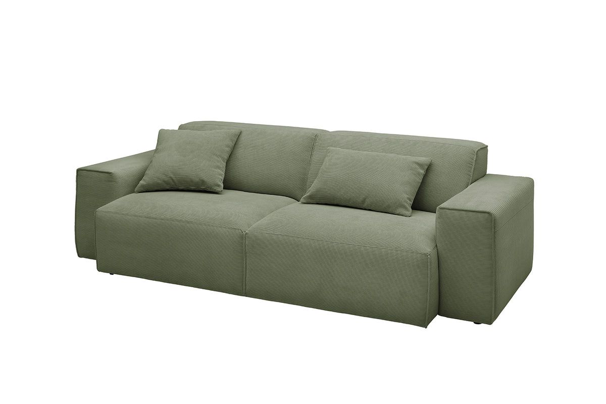 KAWOLA Sofa RANI 3-Sitzer Feincord olivgrün