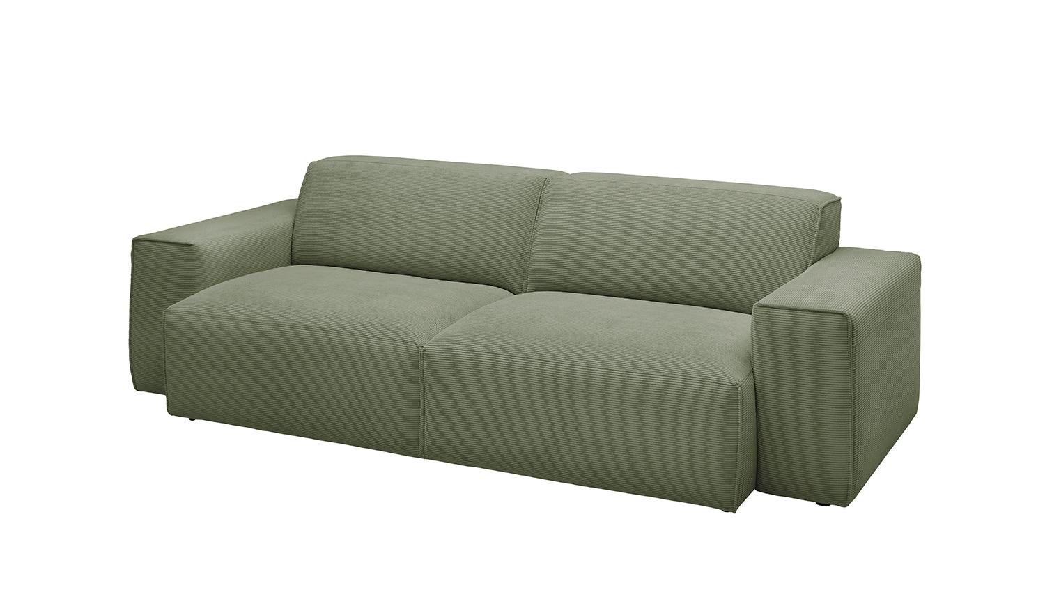 KAWOLA Sofa RANI 3-Sitzer Feincord olivgrün