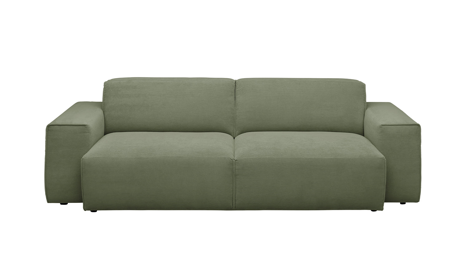 KAWOLA Sofa RANI 3-Sitzer Feincord olivgrün