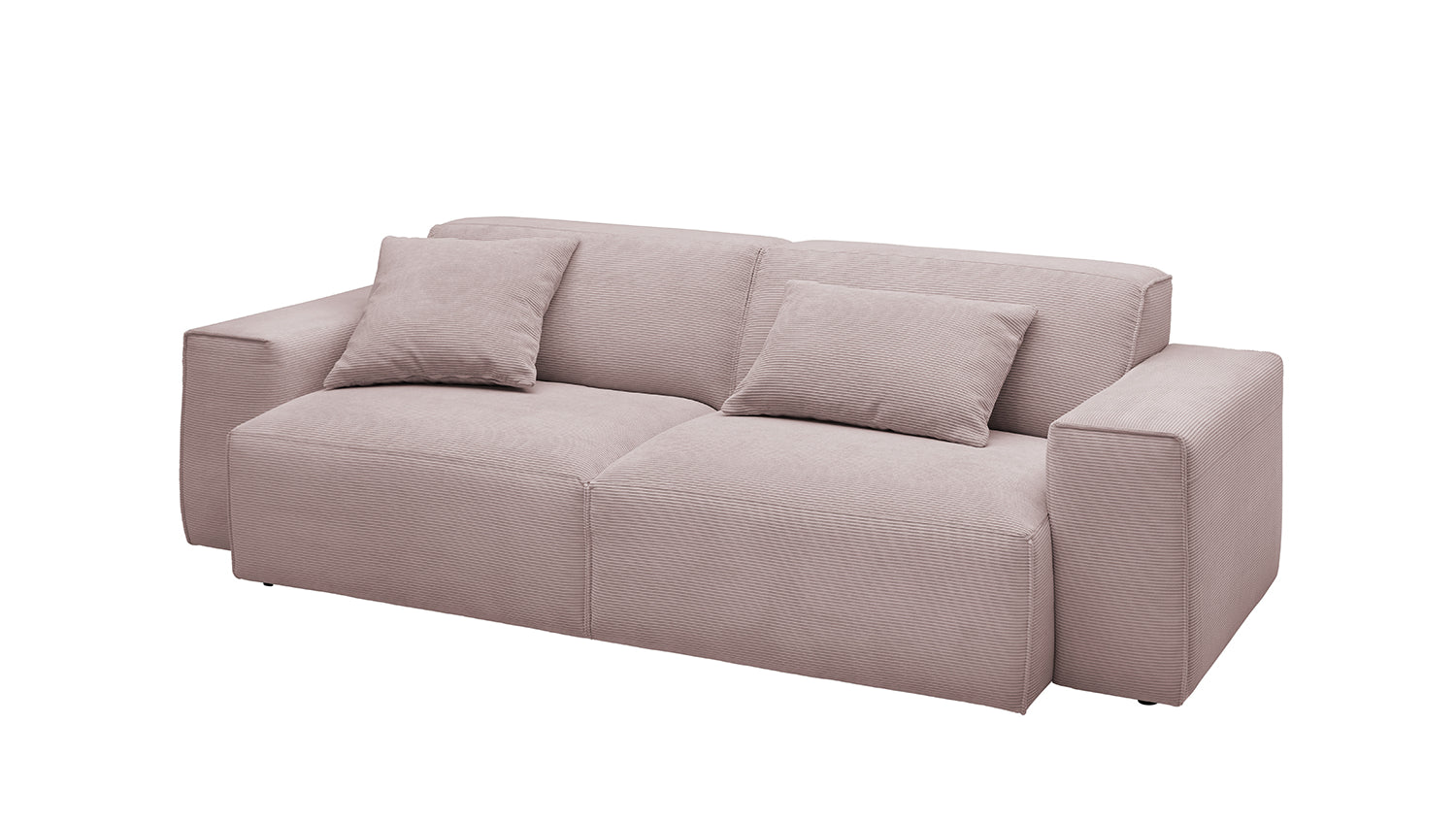 KAWOLA Sofa RANI 3-Sitzer Feincord rosa