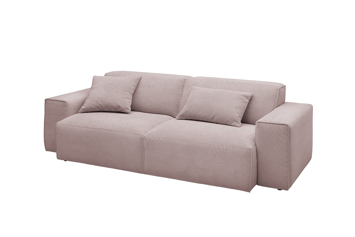 KAWOLA Sofa RANI 3-Sitzer Feincord rosa