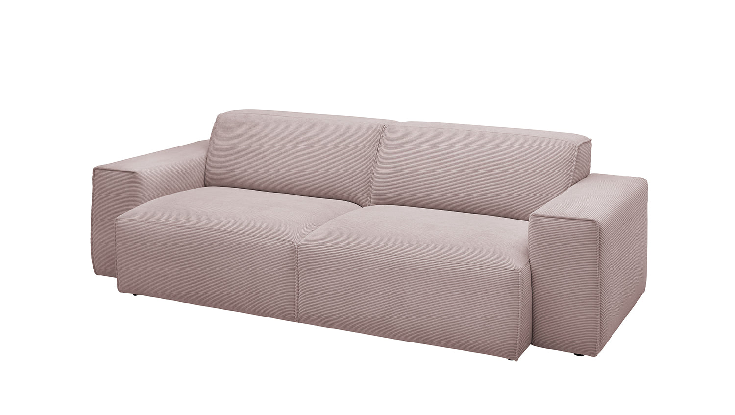KAWOLA Sofa RANI 3-Sitzer Feincord rosa
