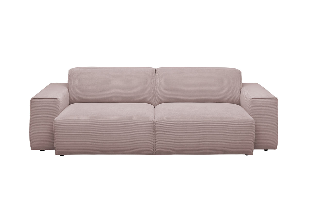 KAWOLA Sofa RANI 3-Sitzer Feincord rosa