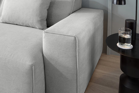 KAWOLA Sofa RANI 3-Sitzer Feincord silber