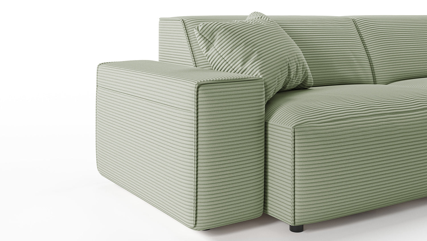 KAWOLA Sofa RANI Ecksofa Cord olivgrün