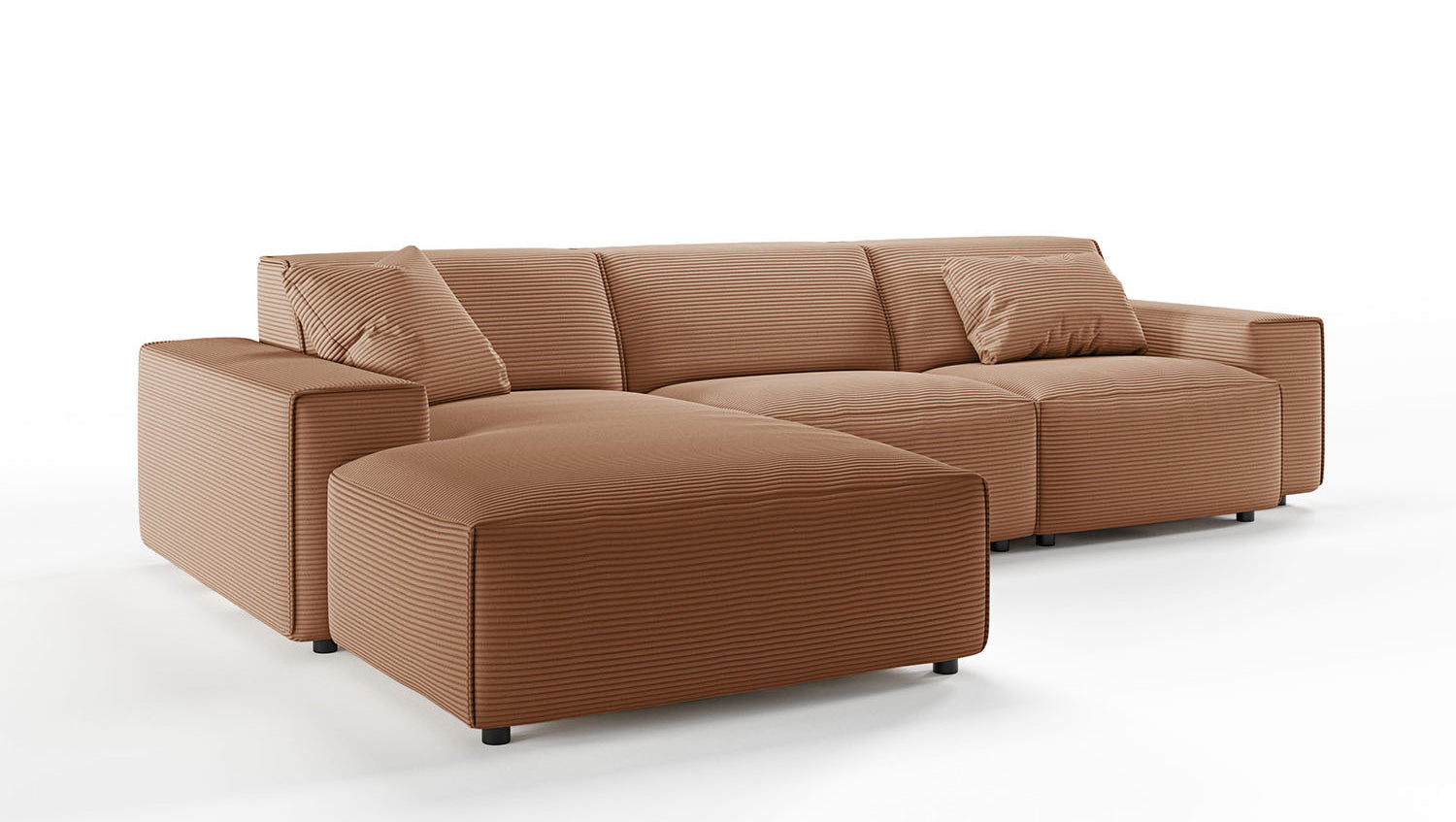 KAWOLA Sofa RANI Ecksofa Cord rost