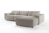 KAWOLA Sofa RANI Ecksofa Cord steingrau