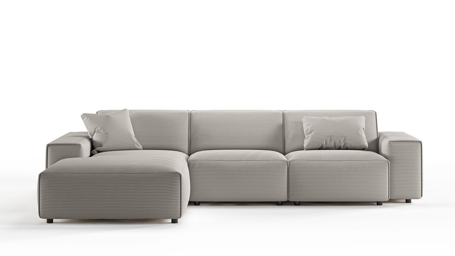 KAWOLA Sofa RANI Ecksofa Cord steingrau