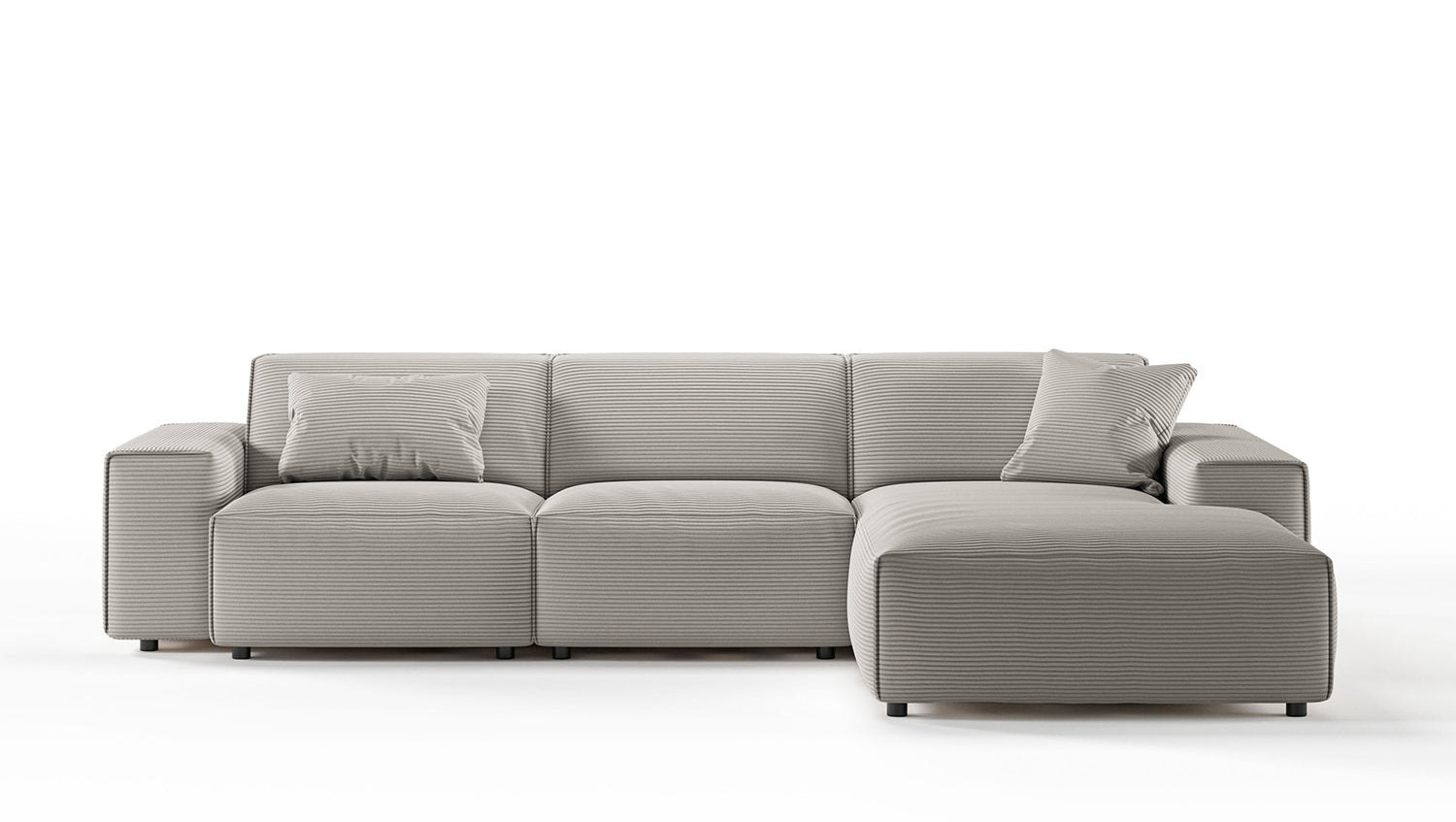 KAWOLA Sofa RANI Ecksofa Cord steingrau