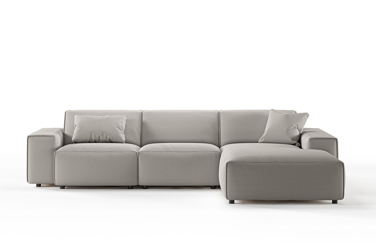 KAWOLA Sofa RANI Ecksofa Cord steingrau