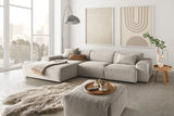 KAWOLA Sofa RANI Ecksofa Cord steingrau, Links