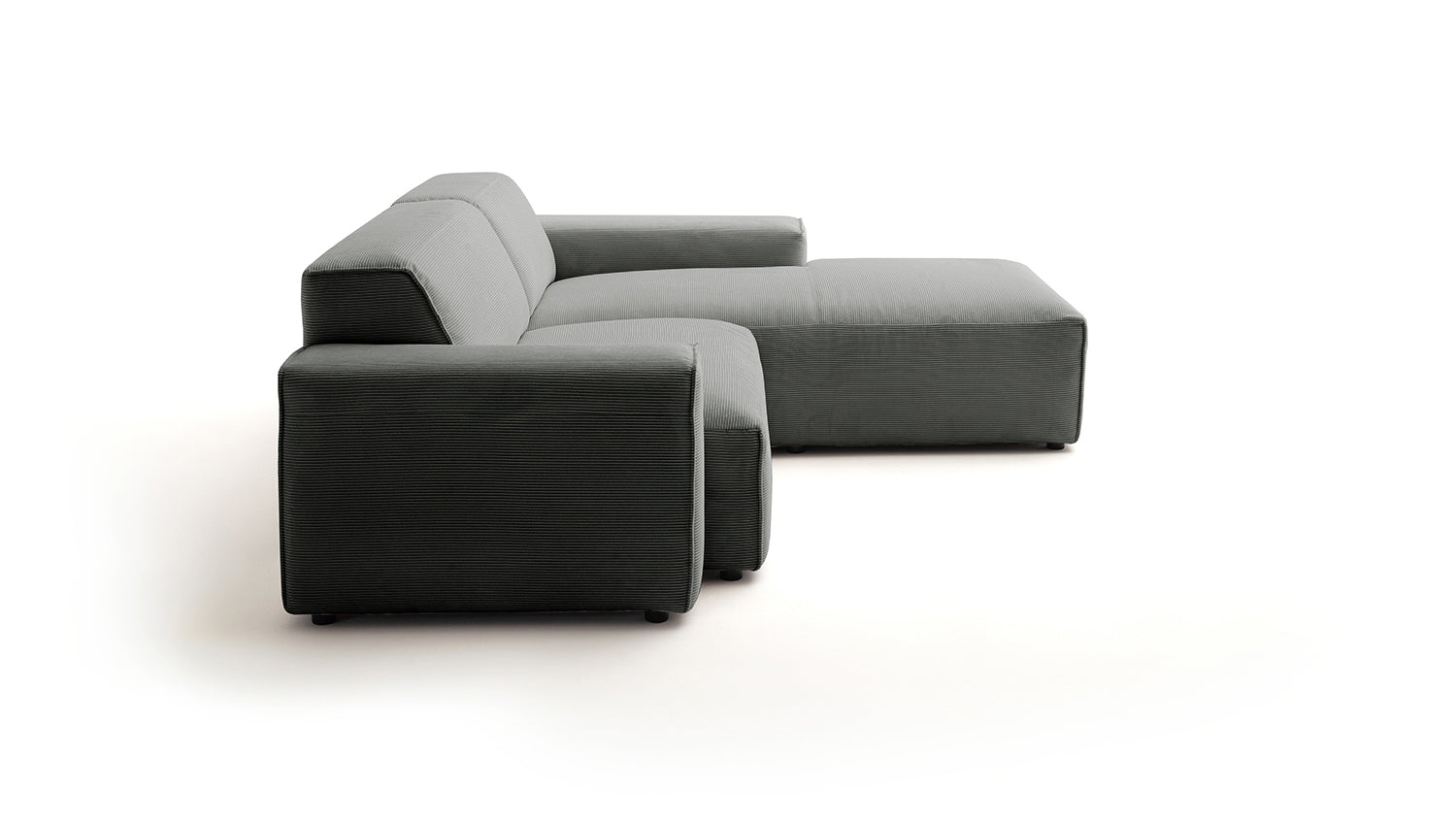 KAWOLA Sofa RANI Ecksofa Feincord anthrazit