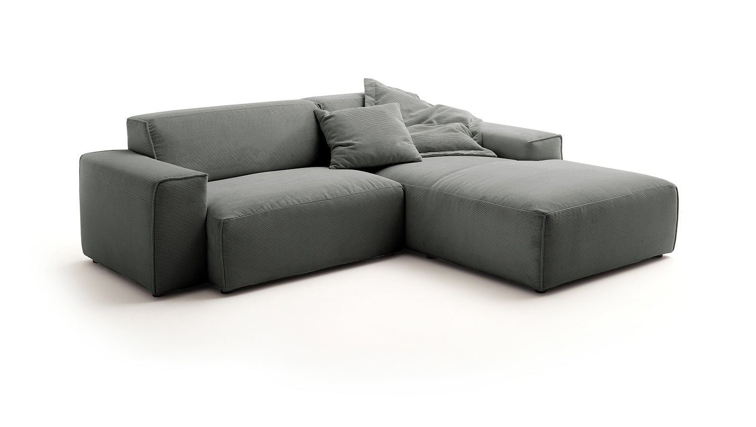 KAWOLA Sofa RANI Ecksofa Feincord anthrazit
