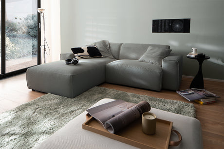 KAWOLA Sofa RANI Ecksofa Feincord anthrazit, Links