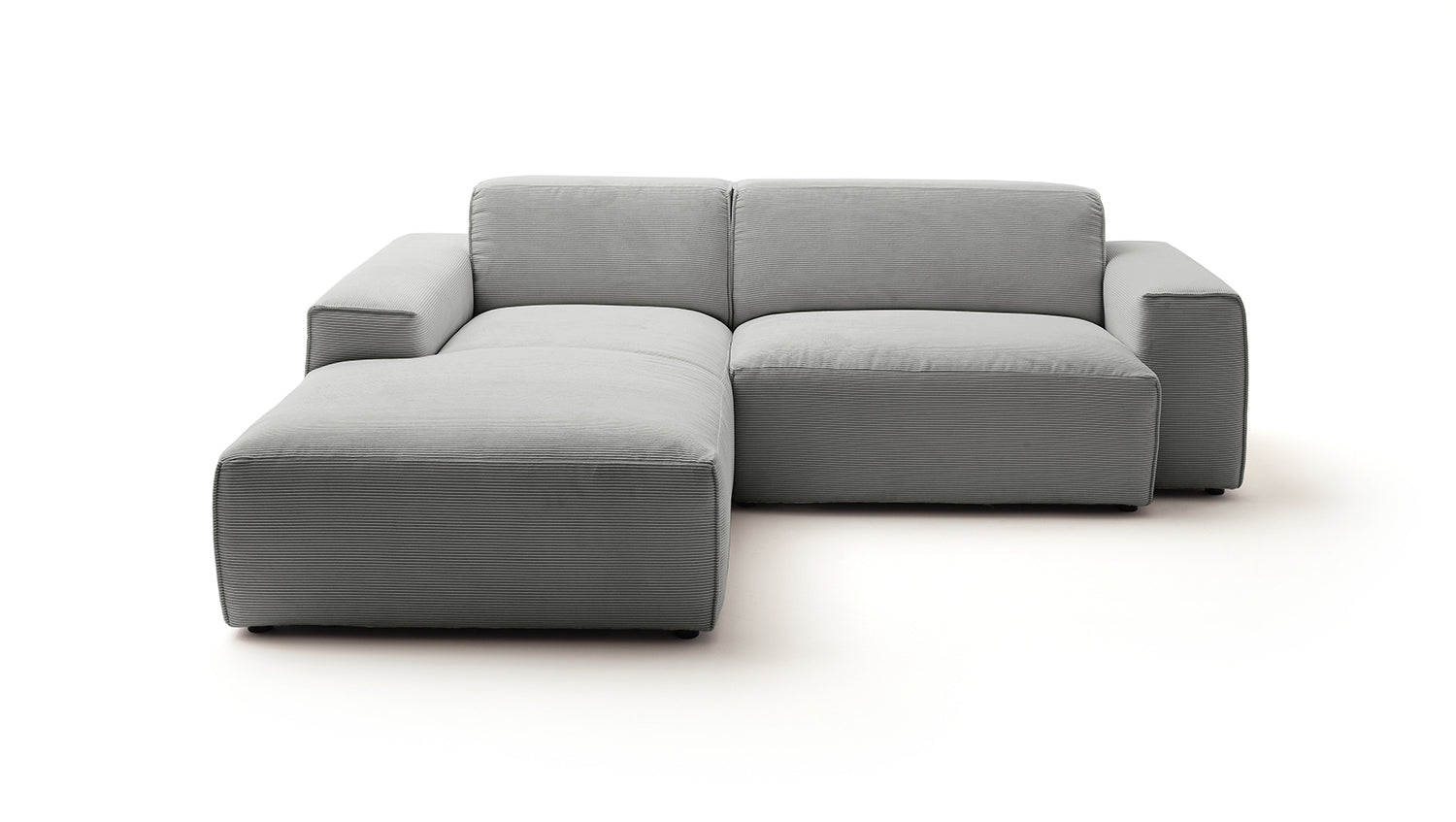 KAWOLA Sofa RANI Ecksofa Feincord grau
