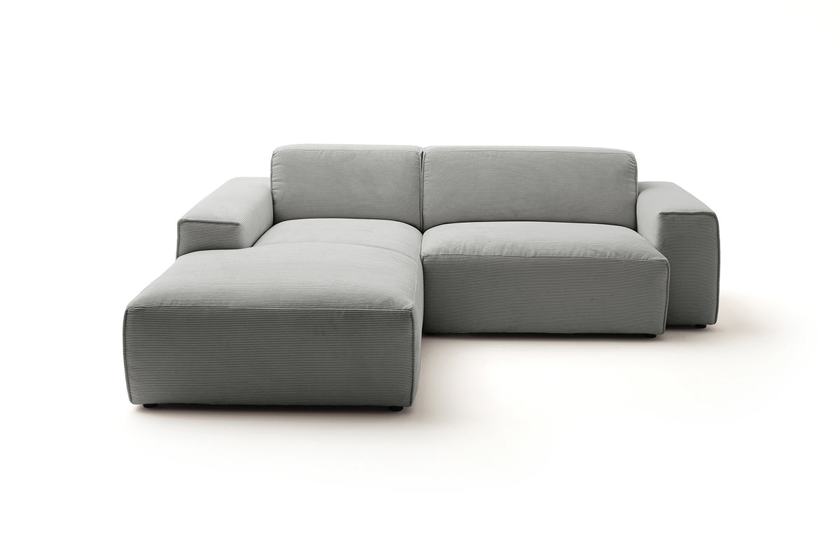 KAWOLA Sofa RANI Ecksofa Feincord grau