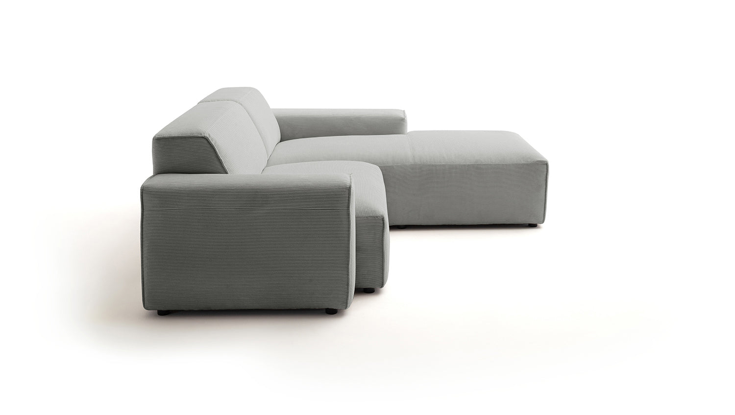 KAWOLA Sofa RANI Ecksofa Feincord grau
